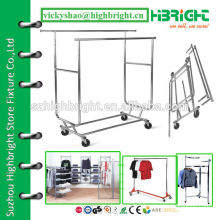 collapsible two tier garment display rack for apparel